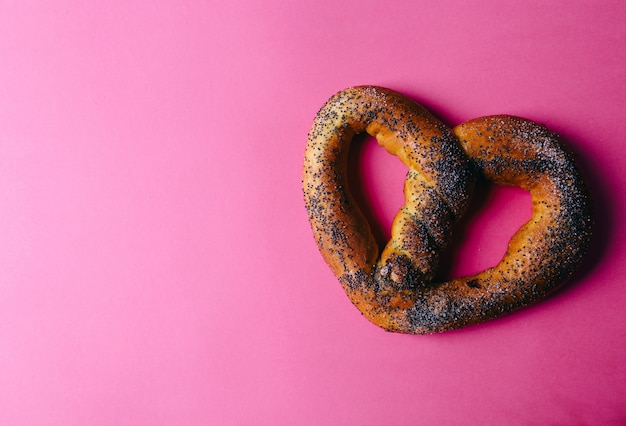 Pretzel on the table background