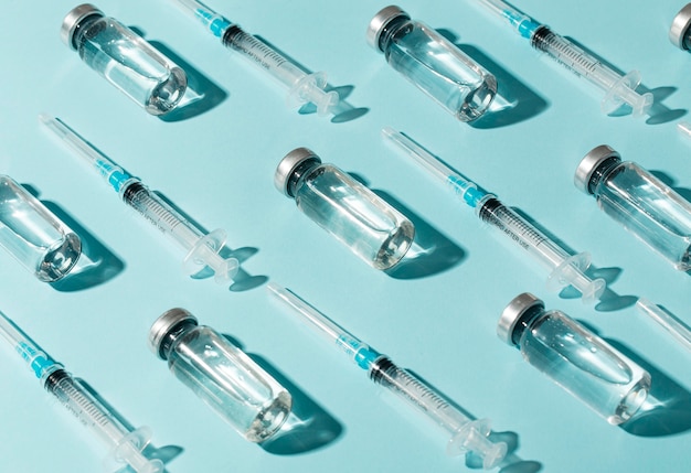 Free photo preventive coronavirus vaccine bottle assortment