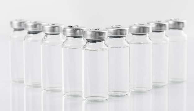 Preventive coronavirus vaccine bottles arrangement