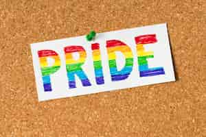 Free photo pride concept on cork background