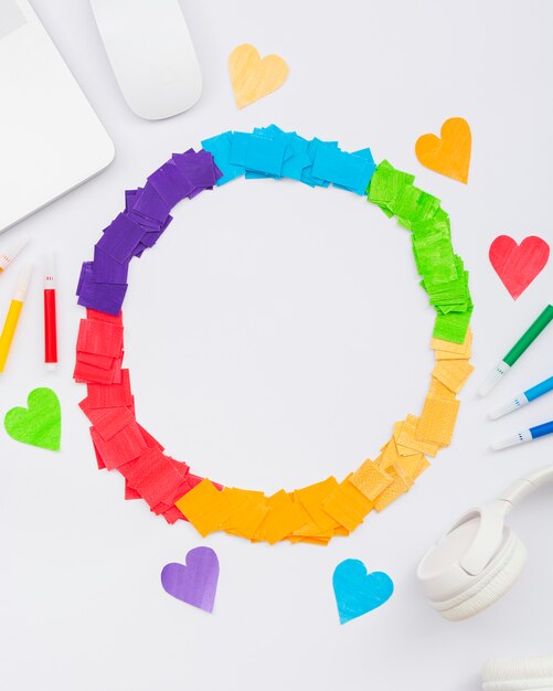 Pride day concept circle of colours