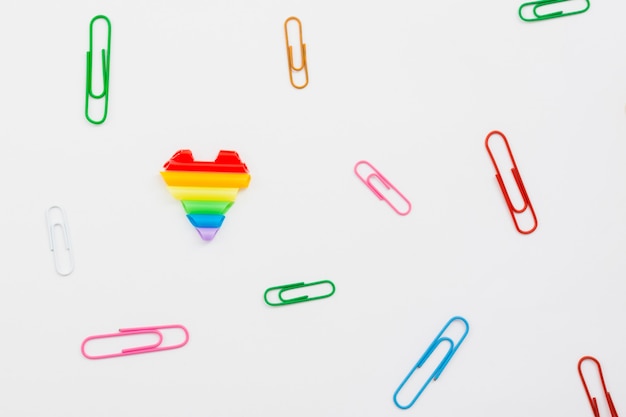 Free photo pride day concept paper clips