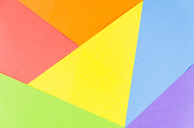 Pride flag with colorful paper sheet