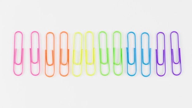 Pride flag with colorful paperclips