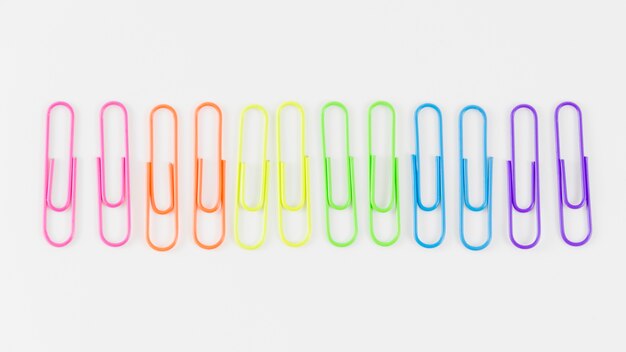 Pride flag with colorful paperclips