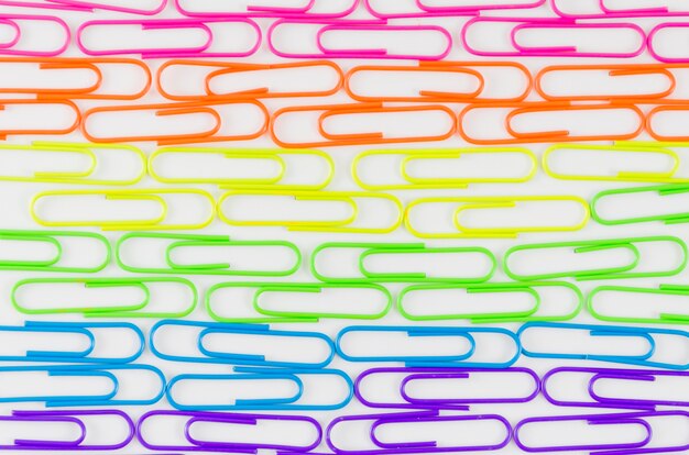 Pride flag with colorful paperclips