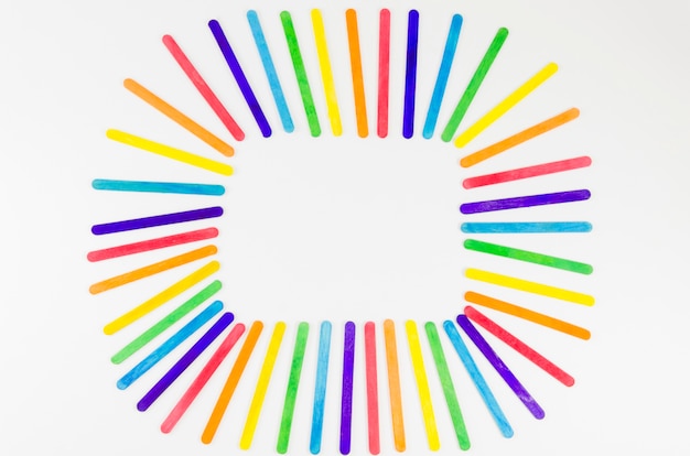 Pride flag with colorful sticks
