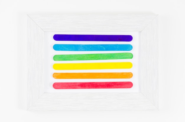 Pride flag with colorful sticks