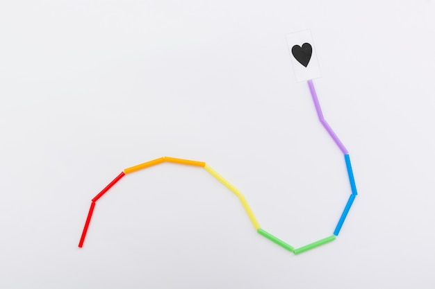 Free photo pride lgbt society day coloured string and heart