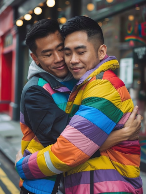 Free photo pride scene with men celebrating their sexuality