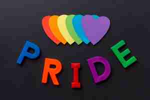 Free photo pride with colourful paper hearts