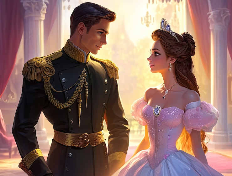 Free Photo princess and prince digital art