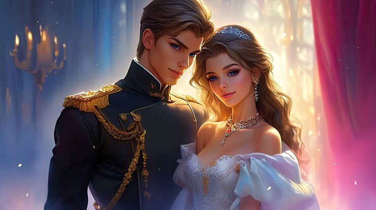Free Photo princess and prince digital art
