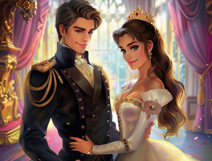 Free Photo princess and prince digital art