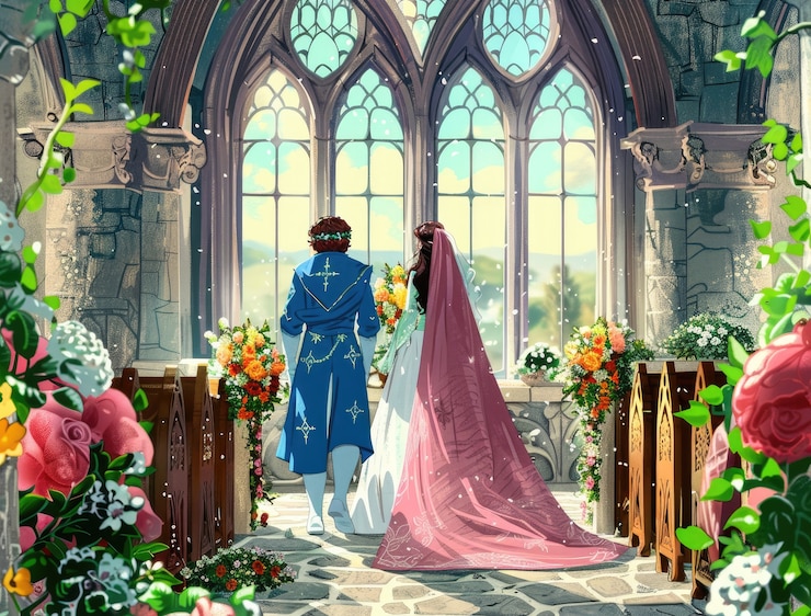 Free Photo princess and prince digital art