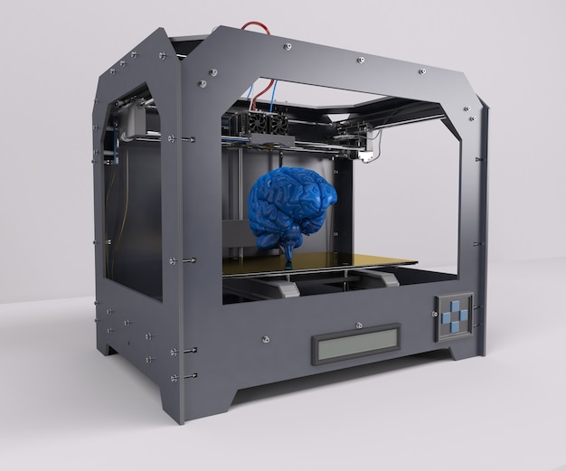 Printing a blue human brain