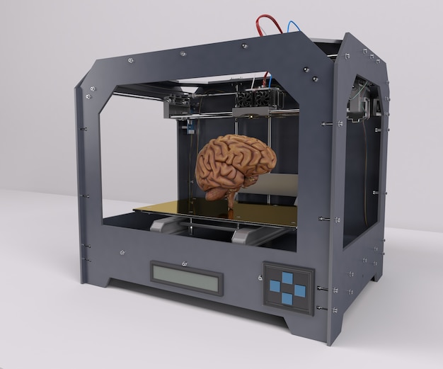 Free photo printing a human brain