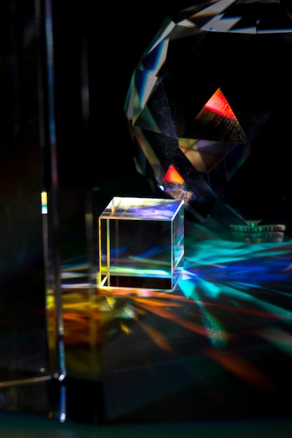 Prism dispersing colorful lights