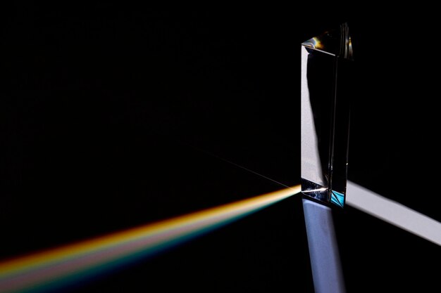 Prism dispersing the light concept