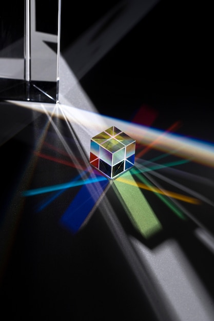 Prism dispersing the light concept