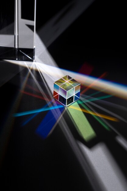 Prism dispersing the light concept