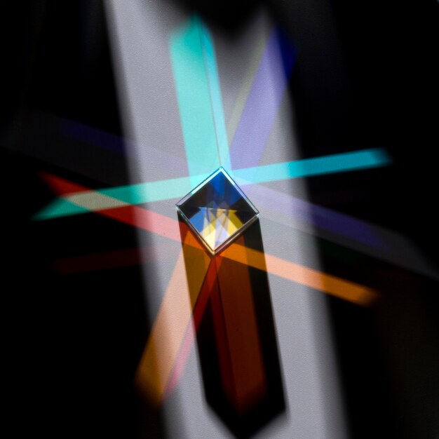 Prism dispersing the light concept
