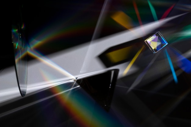 Prism dispersing the light concept