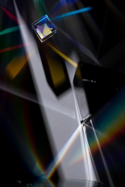 Prism dispersing the light concept