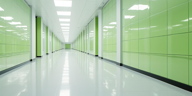 Free photo the pristine and quiet hallways of a scientific research facility speak of innovation and discovery