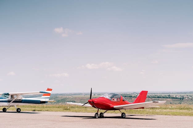 Private airplanes in the field