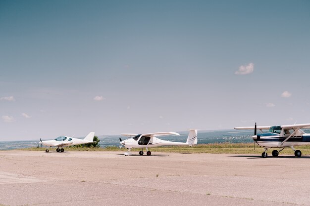Private airplanes in the field