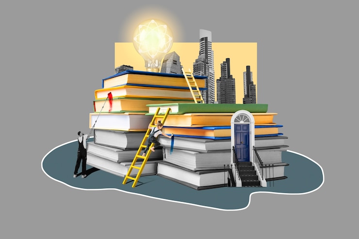मुफ़्त फोटो problem solving concept with books