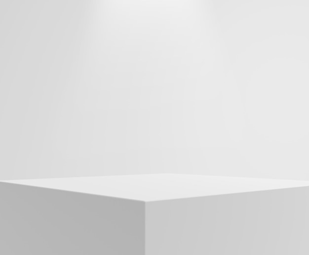Бесплатное фото Дисплей продукта серый подиум стенд пьедестал фон 3d иллюстрация пустая презентация сцены дисплея для размещения продукта