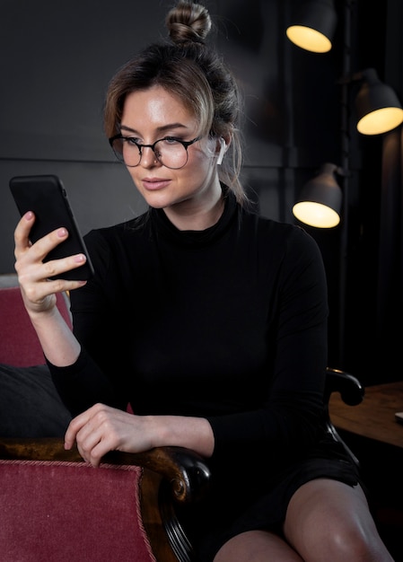 Free photo professional businesswoman having a video call