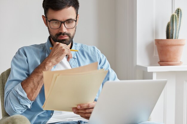 professional computer expert working at home