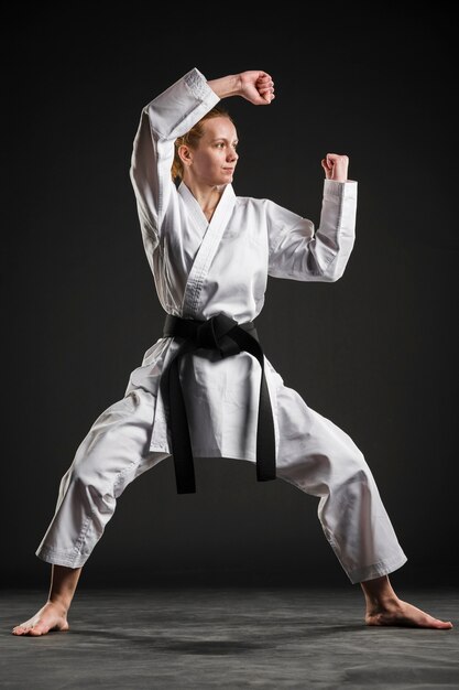 Professional martial arts fighter full shot