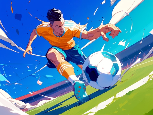 Free photo professional soccer player cartoon