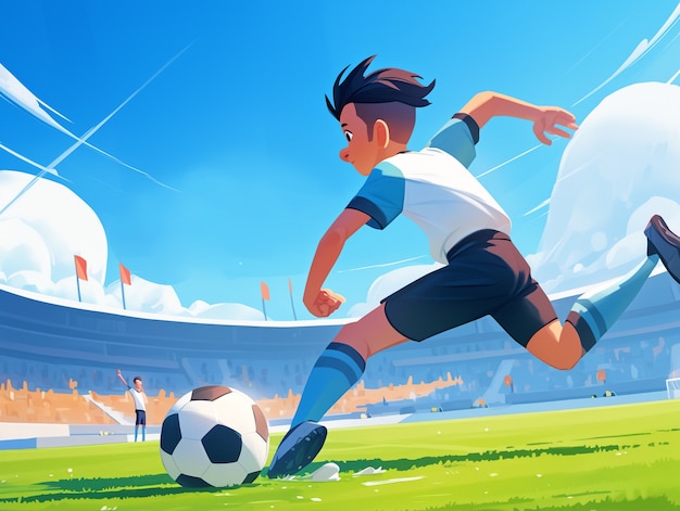 Free photo professional soccer player cartoon