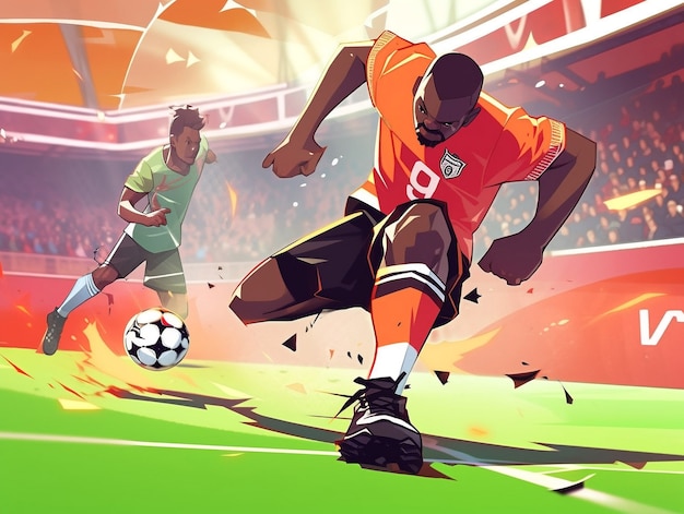 Free photo professional soccer player cartoon