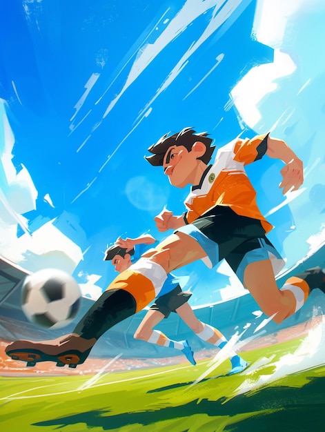 Free photo professional soccer player cartoon