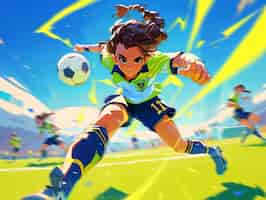 Free photo professional soccer player cartoon