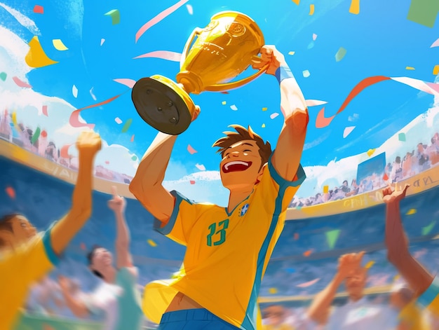 Free photo professional soccer player cartoon