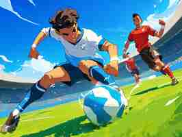 Free photo professional soccer player cartoon