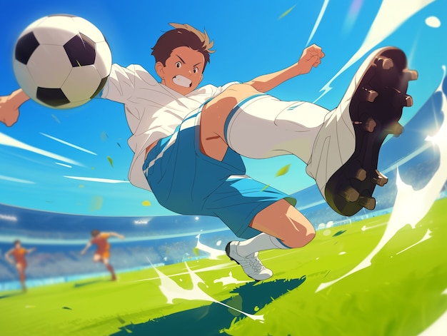 Free photo professional soccer player cartoon