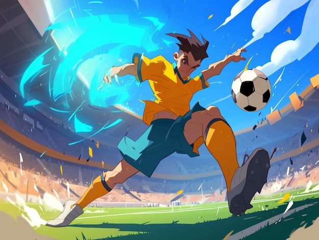 Free photo professional soccer player cartoon