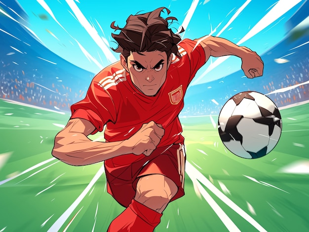 Free photo professional soccer player cartoon