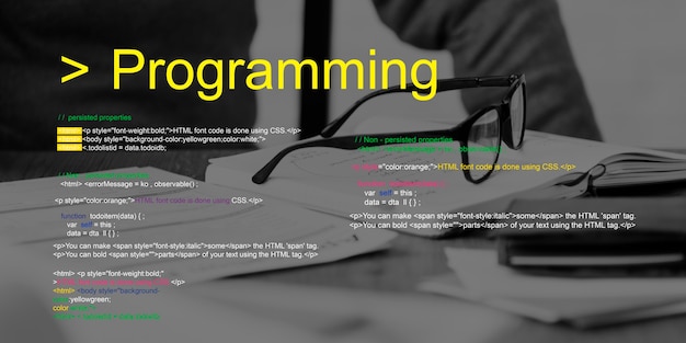 Foto gratuita parola di codifica del testo dello script di programmazione