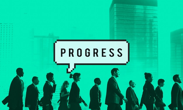 Progress progression progressive developement concept