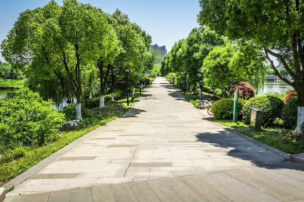 美しい都市公園のプロムナード