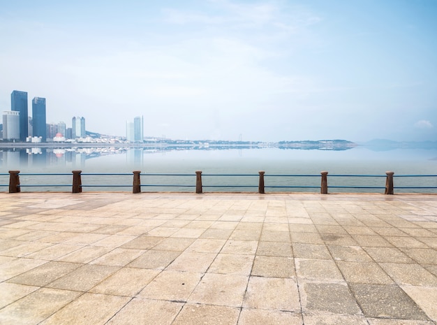 Promenade with the sea background